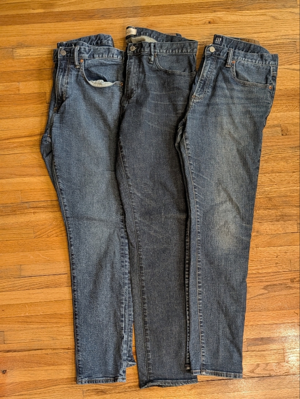 Gap Men’s Denim Bundle (Set of 3) - 34x32 - Medium & Dark Wash Jeans